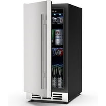 Xutumm 15 Inch Beverage Refrigerator 3.53 Cu.Ft, Built-In Outdoor Cooler with Stainless Steel Foam Door and Digital Control