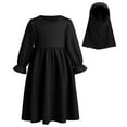thumbnail image 6 of IDOPIP 2Pcs Muslim Abaya Dress for Baby Girls Arabic Dubai Modest Dress with Full Cover Hijab, 6 of 7