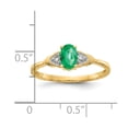 thumbnail image 3 of 14K Yellow Gold Ring Band with Stones (05) May Emerald Oval Green Diamond Round, Size 6, 3 of 5