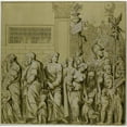 thumbnail image 2 of After Andrea Mantegna 12x12 Black Ornate Wood Framed Double Matted Museum Art Print Titled: Triumphs of Julius Caesar; Canvas No. VII (18th Century), 2 of 5