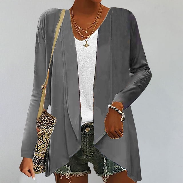 Cardigans pour Femmes Mode Cardigan à Manches Longues Coloré Veste en Tricot Cardigan Long en Liquidation