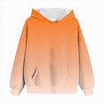 thumbnail image 6 of YIWULA Girls Hoodie Classic Colour Gradient Lined Hoodie Comfortable Soft Warm Fashionable Tie Dye Print Casual(13-14 Years,Orange), 6 of 6