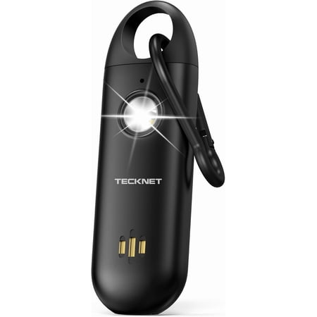 Personal Safety Alarm,Portable Personal Alarm for Women with Flashing Strobe Light & Low Battery Alert,130dB Recharable Emerncy Keychain Alarms for Women ,Men,Kids,Seniors(Black)