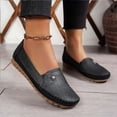 thumbnail image 2 of Women's Orthopedic Leather Loafers Stylish Orthopedic Leather Shoes Anti-Slip Flat-Soled Shoes Stitched Flat-Soled Business Casual Working Shoes,Black 42(US-8.5), 2 of 7