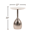 thumbnail image 6 of Modern Round Marble Top Side Table with Hammered Nickel Base – Accent End Table for Living Room, Bedroom, or Entryway Décor, 6 of 6