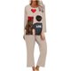 thumbnail image 1 of Puntoco Pijamas para mujer Conjunto de pijama con parte superior y pantalones casuales con estampado navideño para mujer, 1 of 3