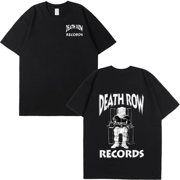 Camisetas con estampado de Death Row Records, ropa informal de manga corta de gran tamaño, 100% algodón, cuello redondo, color negro, Unisex