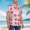 thumbnail image 6 of Pink Strawberry Men'S 3d Print Casual Button Down Shirts, Novelty Hawaiian Short Sleeves S, 6 of 8