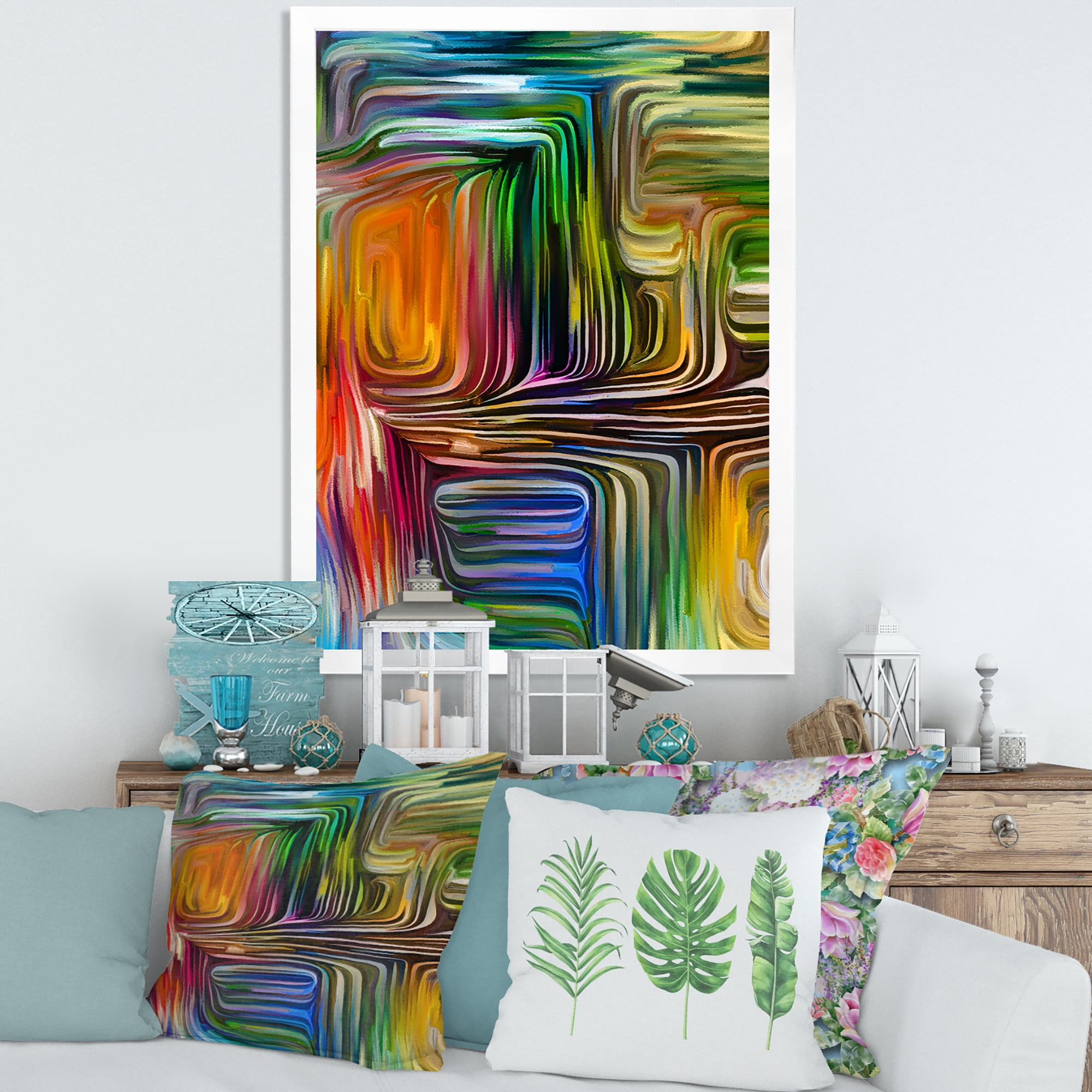 Designart 'Colour Spiral Fusion III' Modern Framed Art Print