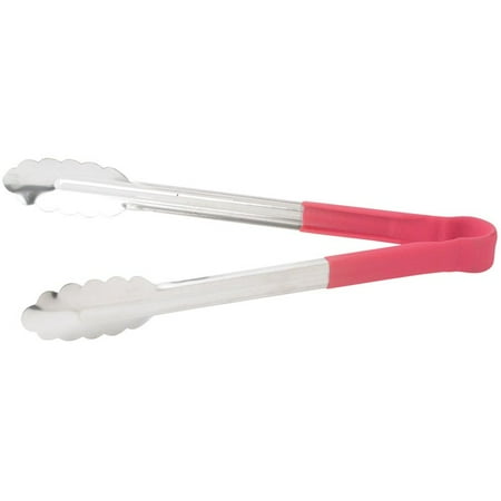 

12 Stainless Steel Utility Tong Handle Red 3 packs