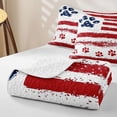 thumbnail image 4 of Homewish Vintage Dog Paws Quilt King,Retro Us Flag King Coverlet Set,Red Stripes Decor,3 Pieces, 4 of 7