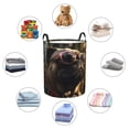 thumbnail image 4 of Balery Pug Wearing Sunglasses Flowers Cesta de ropa redonda con asas, impermeable, independiente, para ropa, juguetes, dormitorio y familia-Small, 4 of 6