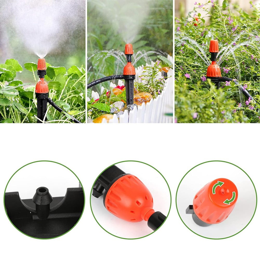 Dleadar 98.43FT Drip Irrigation Kits Automatic Drip Irrigation System with Tubing Hose Home Decor