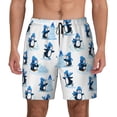 thumbnail image 2 of Picia Penguin Winter Fun pattern Mens Swim Trunks with Compression Liner Stretch Beach Shorts Quick Dry with Zipper Pockets No-Chafing Board Shorts-3X-Large, 2 of 9