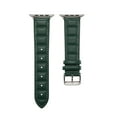 thumbnail image 3 of Sleektime Compatible with iWatch Band 49mm 45mm 44mm 42mm, Genuine Leather Band Strap Replacement Men Women Compatible with Apple Watch Ultra 2/1 SE Series 9 8 7 6 5 4 3 2 1,Green, 3 of 6