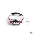 thumbnail image 2 of PAMTIER Men's Stainless Steel Vintage Personalized Animal Cute Red Eye Frog Ring Silver Size 7, 2 of 5