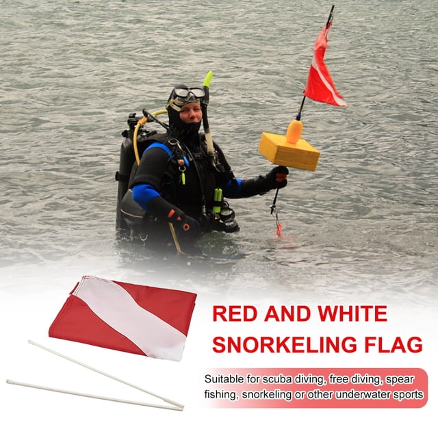 Bandera de Buceo Wdftyju multiusos color rojo y blanco