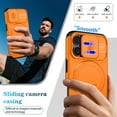 thumbnail image 6 of Dteck for Motorola Moto G Stylus 5G 2025 Case with Screen Protector, Fits MagSafe, with Slide Camera Lens Cover Protection Shockproof Rugged Kickstand Phone Cover,Orange, 6 of 9