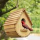 thumbnail image 4 of Jardín decorativo de casa de cardenal y pájaro azul 2 en 1 de alta resistencia, madera maciza hecha para pájaros azules, gorriones, carboneros y cardenales con Alt de cobre, 4 of 5