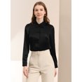 thumbnail image 3 of INSPIRE CHIC Camisa Casual De Negocios De Oficina De Satén De Manga Larga Con Botones Y Cuello En Punta Para Mujer Negro XS, 3 of 6