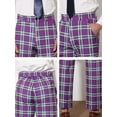 thumbnail image 6 of INSPIRE CHIC Men's Pants Plaid Elastic Waist Stretch Flat Front Dress Pants 32 Purple, 6 of 7