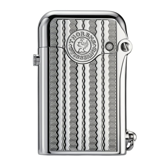 Swiss Retro Soft-Flame Brass Kerosene Lighter,Automatic Ignition, Refillable, Safety Lock, Electroplated, Engraving, Luxury, Collectible, Gift for Husband, Thorens Gen 1 Single Claw Water Ripple