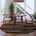 thumbnail image 3 of Round Rugs 5Ft, Stripes Abstract Art Round Area Rug Washable Indoor Throw Carpet, Modern Striped Farmhouse Soft Non Slip Circle Rug for Cabinet Bathroom Home Decor Aesthetic, 3 of 8