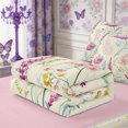 thumbnail image 5 of Manfei Boho Flower Paisley Zipper Full Size Comforter Sets with Fitted Sheet and 2 Pillowcases,Spring Garden Zipper Bedding Set,Reversible, 5 of 7