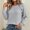 Gray, variant on Xdegoge Womens Crewneck Ribbed Sweater Long Sleeve Pullover Tops with Button Shoulder Details Casual Fall Winter Knit Elegant Basic Fitted Knitwear