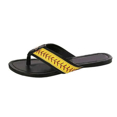 

Cathalem Men s New Summer Baseball Sandals Soft Sole Fashion Personality Leisure Sports Slippers Yellow 41