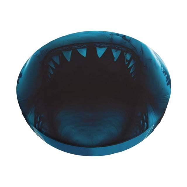 Disketp Open-Mouthed Shark Funda Redonda para Taburete, Funda de Cojín para Silla de Bar Suave y Elástica-12 inch