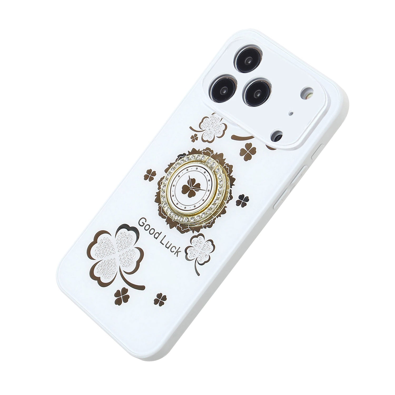 Strong Diamond Shiny Cases with Ring for iPhone 17 Pro Max - White