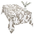 thumbnail image 2 of Brown Flower Table Cloth Waterproof Tablecloths, Vintage Farmhouse Boho Leaf Spring Plant Tablecloth Dining Table Cover for Kitchen Party Tabletop Outdoor, Rectangle Tablecloth 54x108 Inch, 2 of 9