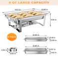 thumbnail image 3 of Faitaliicy 8 QT Chafing Dish Buffet Set Stainless Steel Rectangular Full Size Chafer Buffet Set With Water Pan Lid Food Servers And Warmers For Weddings Parties Banquets Catering, 3 of 6