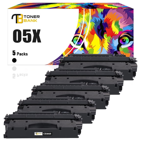 05X Compatible Black CE505X Toner Cartridge for HP 05X CE505X 05A CE505A CE505D Laserjet P2035 P2035N P2055DN P2030 P2050 P2055X P2055D 2055DN P2055 Pro Printer Ink (Black 5-Pack)