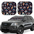 thumbnail image 2 of Uemuo Mushroom Doodle Printed 2 PCS Car Windshield Sun Shade, Auto Sun Heat and UV Rays Blocker, Foldable Automotive Front Window Sunshade Protector, 2 of 7