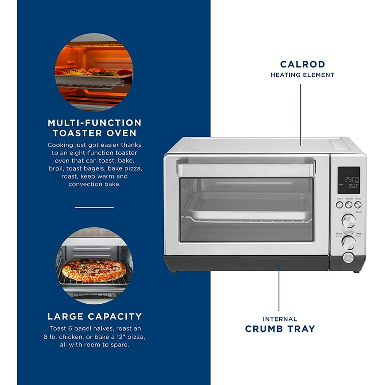GE - Calrod 6-Slice Toaster Oven with Convection bake - Stainless Steel 
