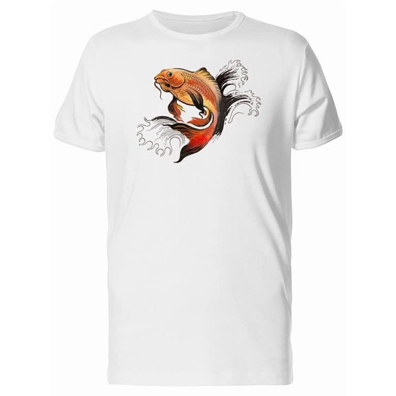 Cool Watercolor Golden Fish Tee Men's -Image by Shutterstock
