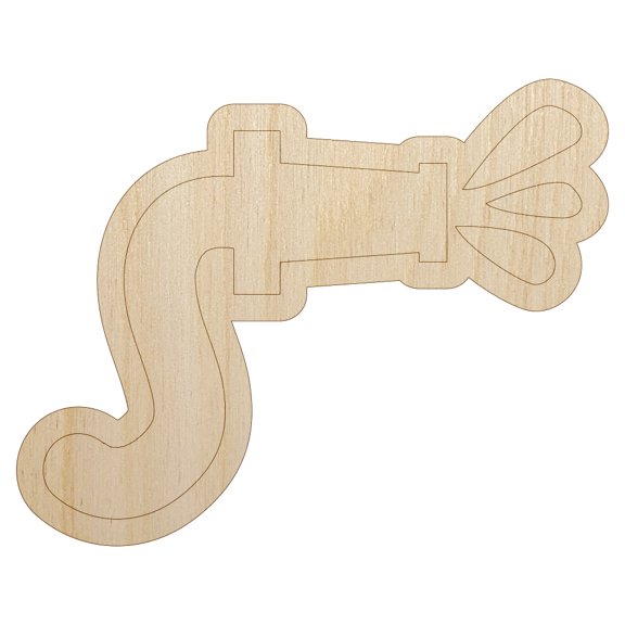 Fire Hose Firefighter with Water Wood Shape Unfinished Piece Cutout Craft DIY Projects - 4.70 Inch Size - 1/8 Inch Thick