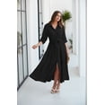 thumbnail image 2 of NAYAOTO Women's Maxi Shirt Dress - 2026 Long Sleeve Button Casual Fall A-line Work Tiered Dresses with Belt and Pockets, 2 of 9