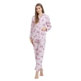 thumbnail image 3 of GLOBAL 100% Cotton Pajamas for Women Notch Collar Pjs Cozy Button Down Homewear with Pockets, Spring & Summer, 2-Piece, Sizes S to 3X, 3 of 6