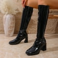 thumbnail image 7 of Foreign Trade Winter Women's Cowboy Boots with Mid Heel Comfortable Mid-Calf Pull On Boots for Casual and Wear, 7 of 7