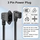 thumbnail image 5 of Cable de Extensión para Computadora IEC C13 A C14 de 90 Grados, Cable de Alimentación PDU C14 A C13 para Servidores, Monitores y PC, 0,6 M, 5 of 8