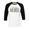 thumbnail image 1 of Med-Surg Nurse Leopard Print Three-Quarter Raglan Sleeve Baseball Shirt Unisex X-Large White/Black, 1 of 5