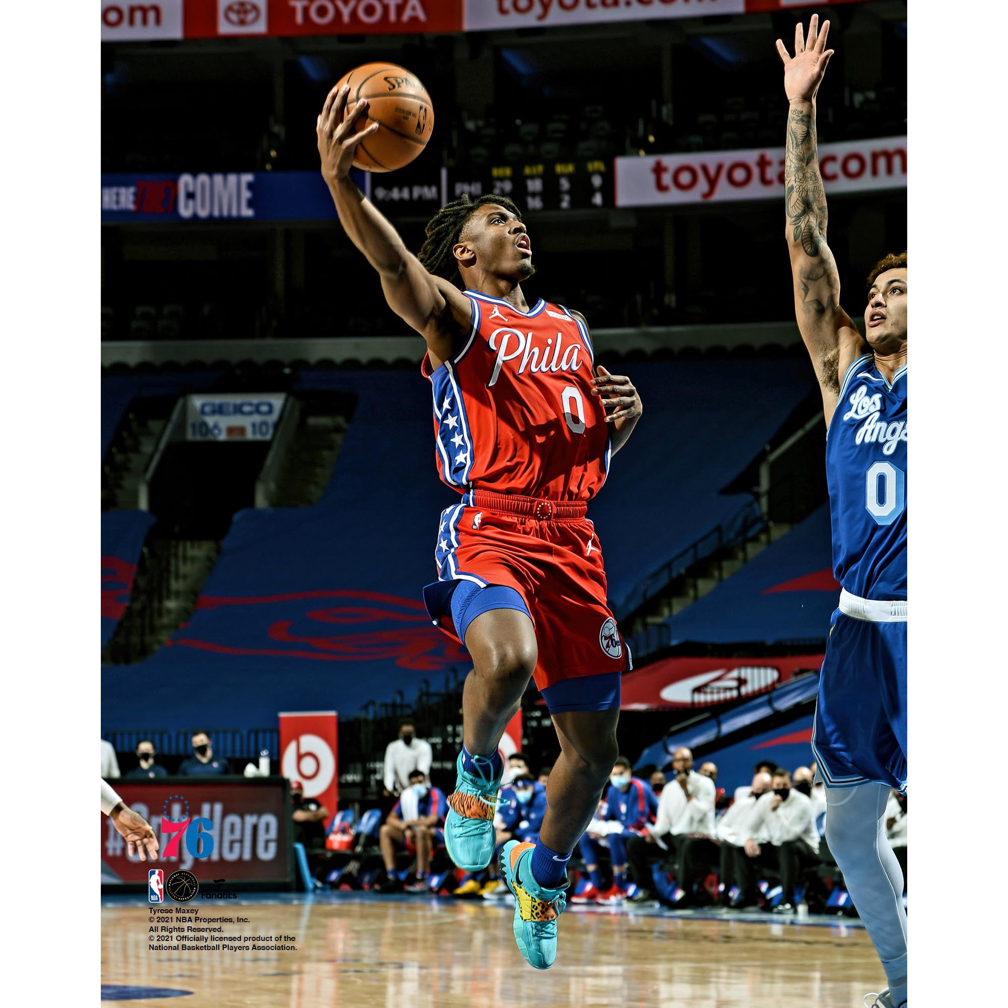 Tyrese Maxey Philadelphia 76ers Autographed Wilson Authentic Series Indoor/Outdoor Basketball