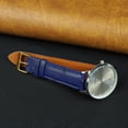 thumbnail image 6 of 22mm Blue Ostrich Watch Band Men Quick Release Replacement Leather Strap Extra Soft Handmade Wristband Stainless Steel Gold Buckle Father's Day Gift for Dad Son Husband, 6 of 7