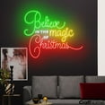 thumbnail image 2 of Craftnamesign Believe In The Of Magic Christmas Neon Sign, Believe Christmas LED Light Wall Art, 2 of 5