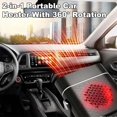 thumbnail image 2 of 2-in-1 Portable Car Heater with 360° Rotation, 12/24v 150w Car Defroster Windshield Heater, Heating and Cooling, Ultra Quiet and Lightweight Cars Heaters for All Vehicle(Black Black), 2 of 7