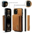 thumbnail image 5 of Compatible with iPhone 13 Removable 2 in 1 Wallet Case,Retro Premium PU Leather Cell Phone Back Cover Magnetic Detachable with Trifold Wallet Credit Card Cash Holder Kickstand Case,Brown, 5 of 11