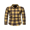 thumbnail image 2 of JUNWELL Christmas Mens Flannel Plaid Shirt Thick Warm Winter Fleece Tops Shirt Blouse Black White S, 2 of 8